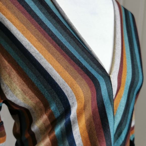 Primark striped knotted waist long sleeve shirt - Picture 3 of 4